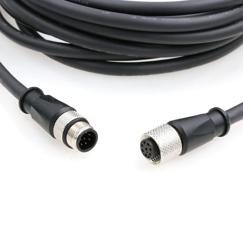SZRMCC M12 A Code 8 Pin Male to Female Connector Sensor Cable High Flex Waterproof Actuator Cable for Cognex in-Sight Vision System Industrial Camera Automation Device Network (25m) - Image 3